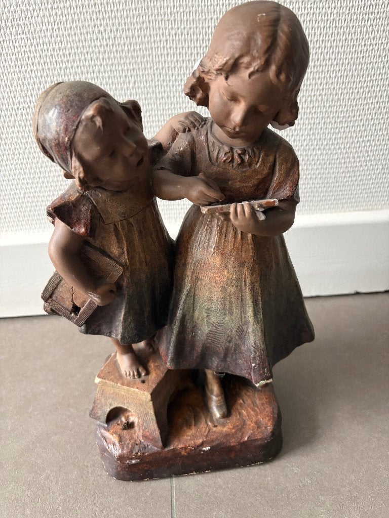 Beeld van gustaphe van vaerenbergh, genummerd, Antiquités & Art, Statue, Brun, Enlèvement, Autres matériaux