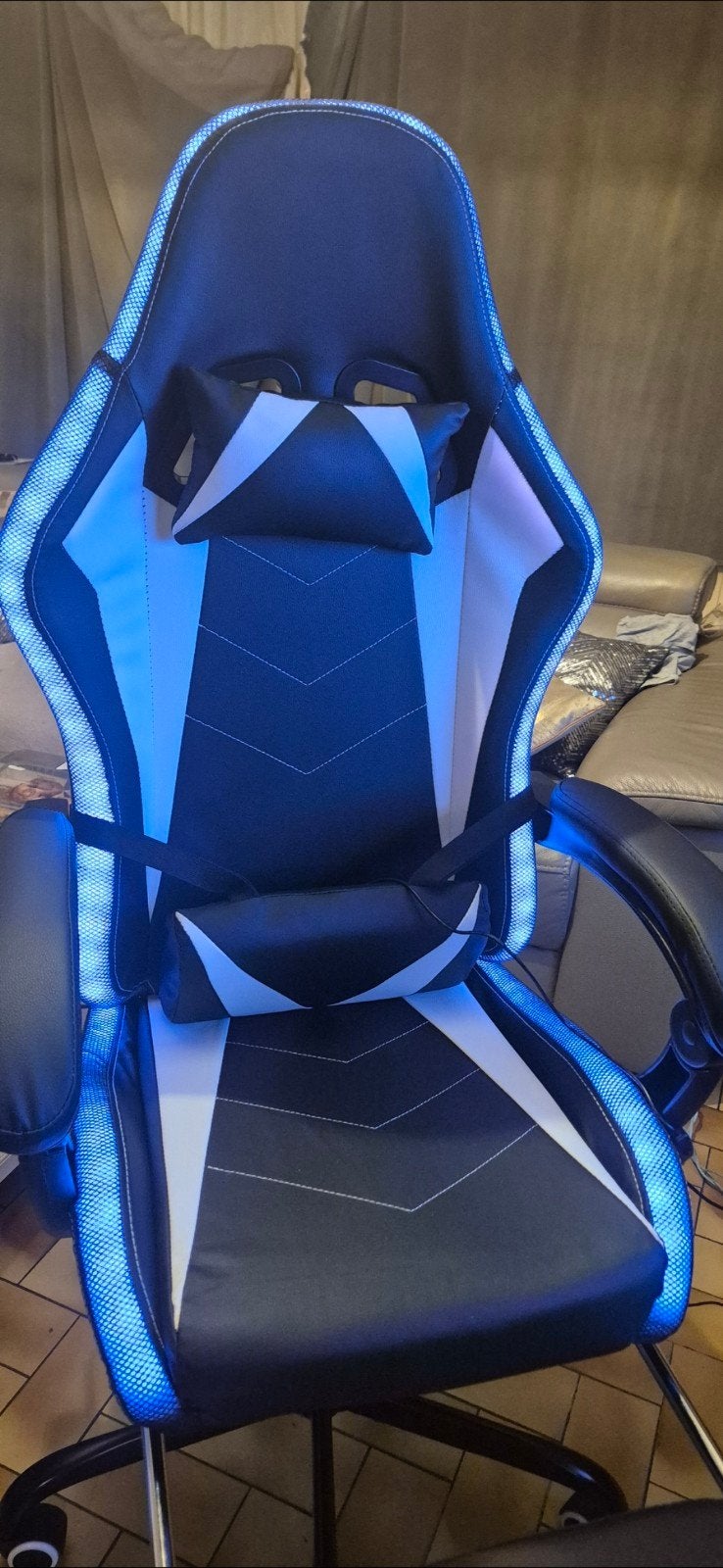 Chaise Gaming avec LED, Maison & Meubles, Chaises de bureau, Enlèvement, Ergonomique, Comme neuf, Chaise de bureau