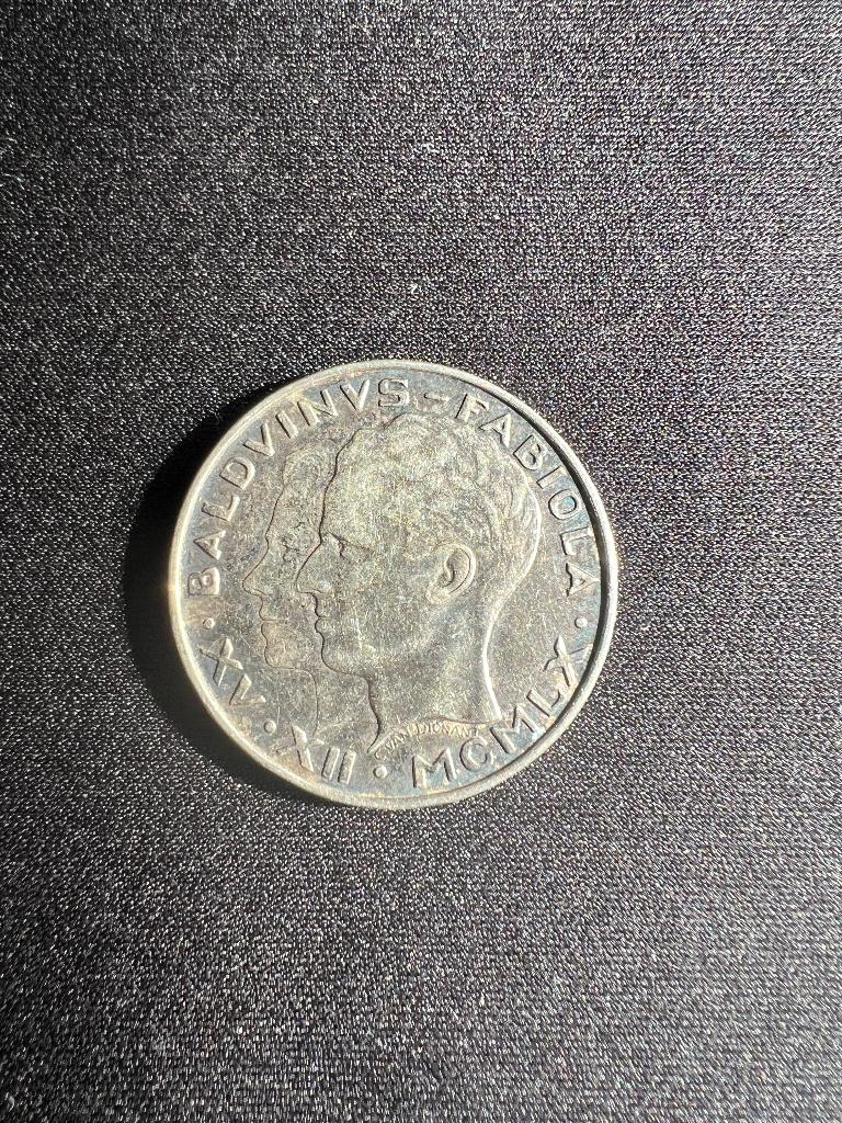 munt BE 50fr huwelijk boudewijn fabiola zilver 1960, Ophalen of Verzenden, Losse munt, Geboorte of Huwelijk, Zilver