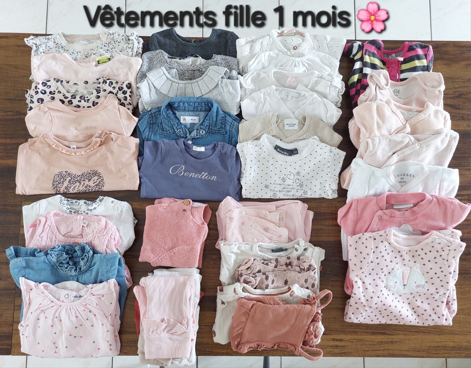 lot vêtements bébé 1 mois, Enlèvement