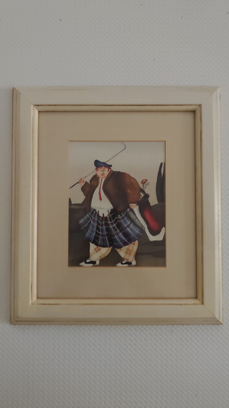 Jeniffer Garant: twee mooie schilderijen met thema Golf, Antiek en Kunst, Ingelijst, Ophalen of Verzenden, Sport