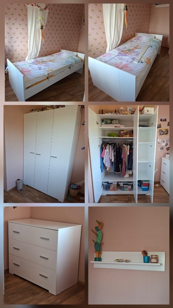 tienerkamer, Ophalen, Gebruikt, Eenpersoons, Klassiek witte slaapkamer