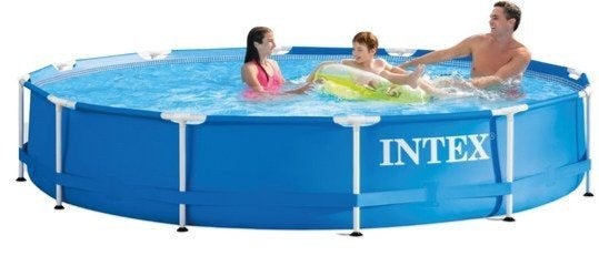 Intex zwembad 366 x 74 met filterpomp. Model zoals op foto., Tuin en Terras, Ophalen, Gebruikt, Minder dan 80 cm, Rond