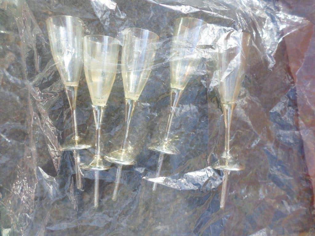 Set decoraties 5 holle champagneglazen feesttaarten, Diversen, Ophalen of Verzenden, Nieuw