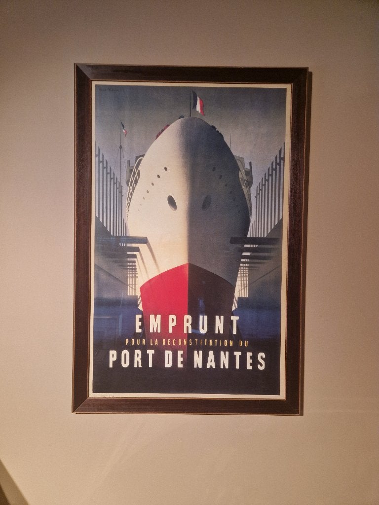 Art Deco-kunstwerk " la reconstitution du port de Nantes", Antiquités & Art, Art | Lithographies & Sérigraphies, Encadré, Enlèvement