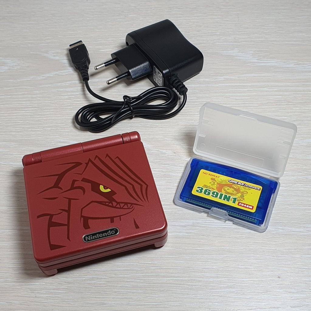 GBA SP Groudon — IPS V5 + gratis game, Games en Spelcomputers, Spelcomputers | Nintendo Game Boy, Zo goed als nieuw, Game Boy Advance SP