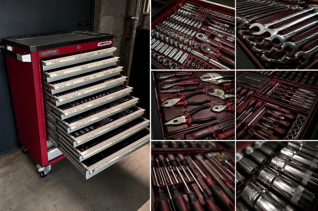 Kraftwerk Completo gereedschapswagen gevuld +450 stuks, Doe-het-zelf en Bouw, Ophalen, Gevuld, Zo goed als nieuw