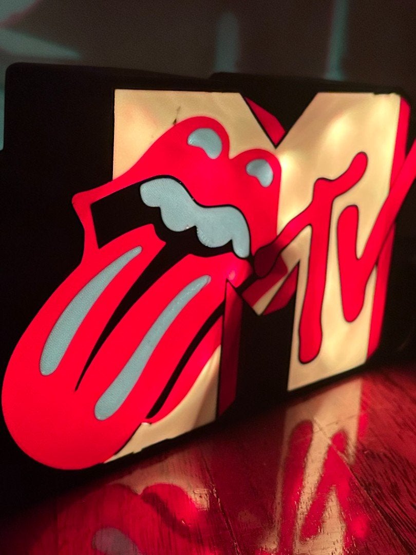 Unieke Rolling Stones reclamebak met LED verlichting., Ophalen of Verzenden, Nieuw, Lichtbak of (neon) lamp