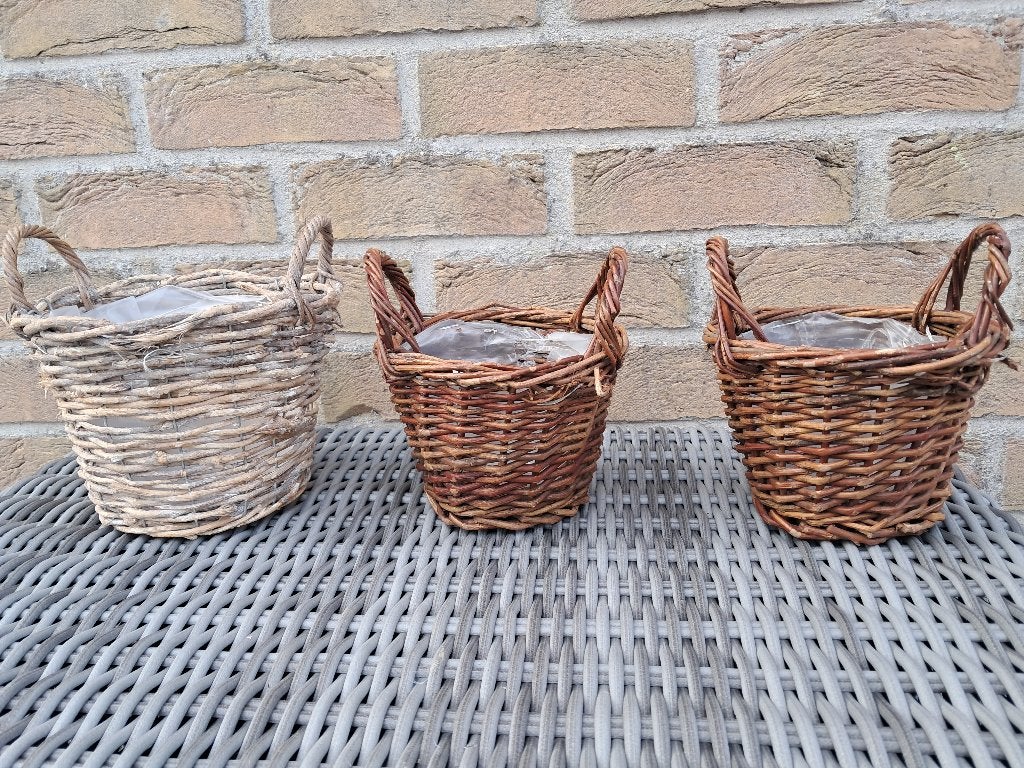 GRATIS 3 rieten plantenmanden, Enlèvement ou Envoi, Comme neuf, Rond, Autres matériaux