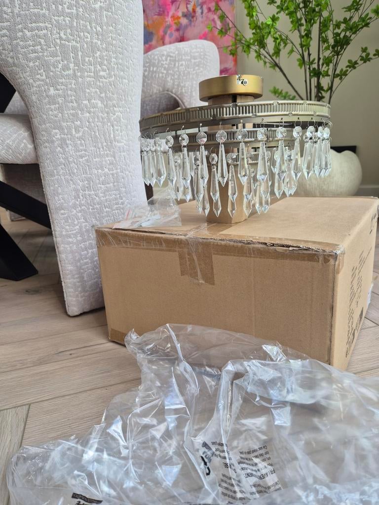 Set van 3 kroonluchters plafonniere glas!, Enlèvement
