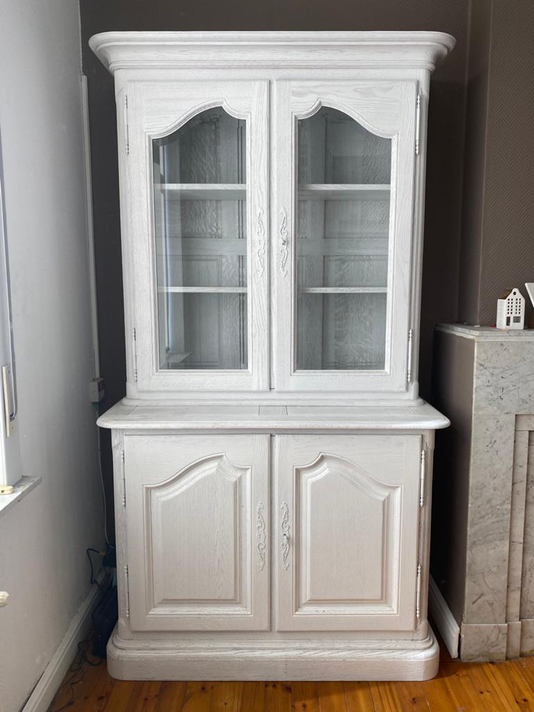 Buffet vitrine kast in 2 aparte delen, Huis en Inrichting, Kasten | Buffetkasten, Ophalen, Zo goed als nieuw