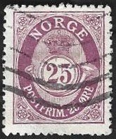 1 Postzegel Noorwegen 1911 Posthorn-NORGE in Antiqua, Postzegels en Munten, Postzegels | Europa | Scandinavië, Ophalen of Verzenden