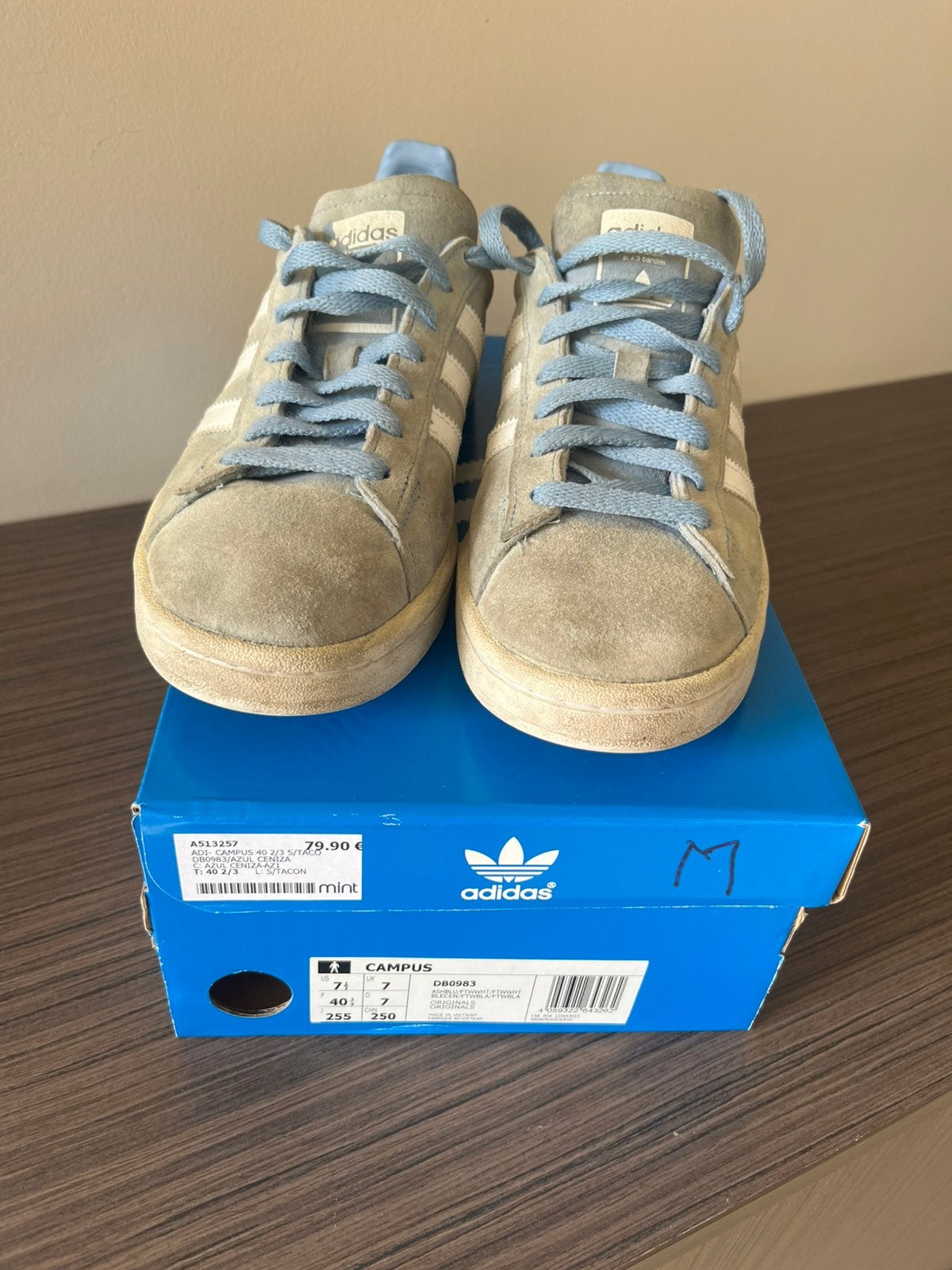 Sneakers adidas maat 40 3/4, Blauw, Ophalen of Verzenden, Sneakers, Gedragen