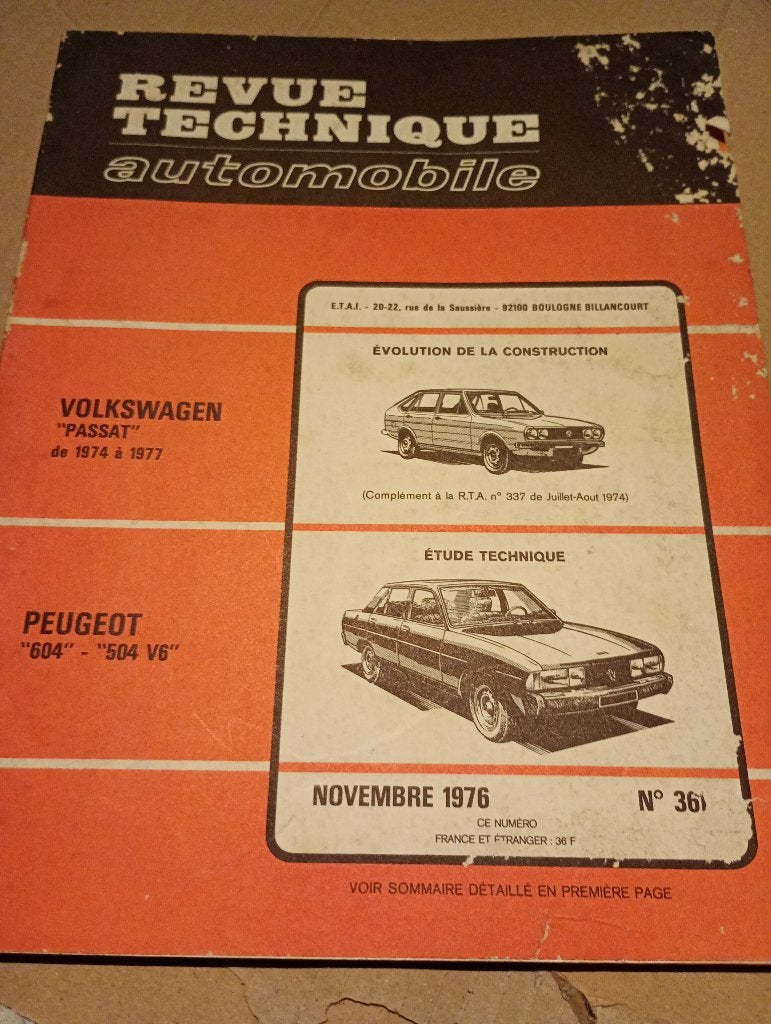 revue technique peugeot 504 604 v6 de 1975-1980, Enlèvement ou Envoi