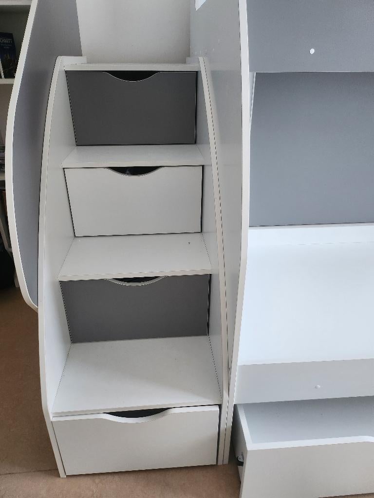 Lit superposé avec escalier et rangement 300€, Enlèvement, Utilisé, Lits superposés