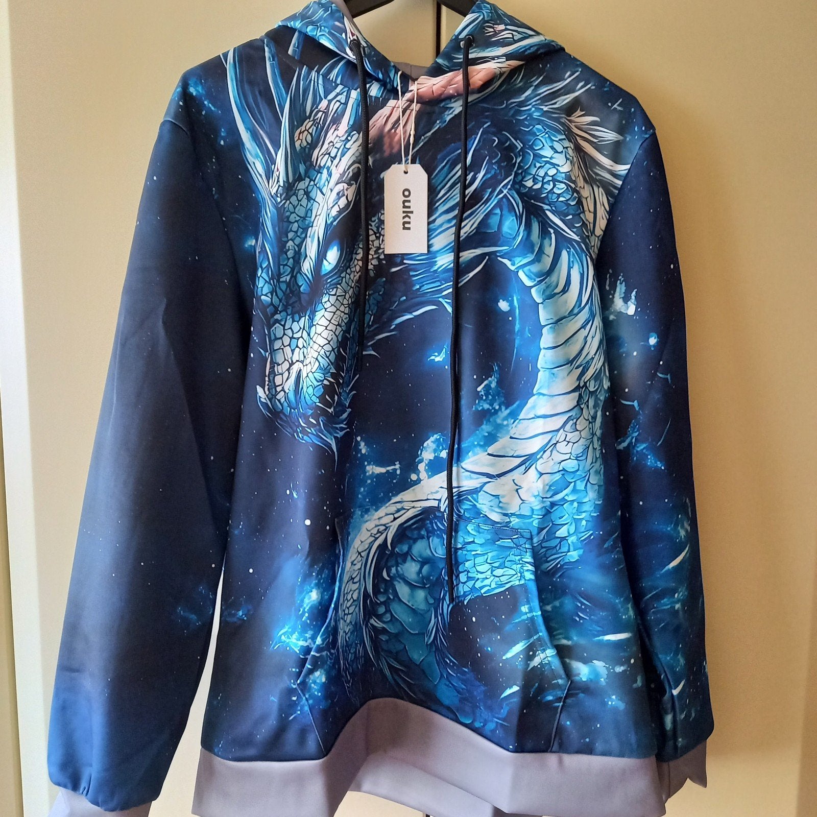 HOODIE MET 3D DRAKENPRINT > MAAT L, Ophalen of Verzenden, Maat 52/54 (L)