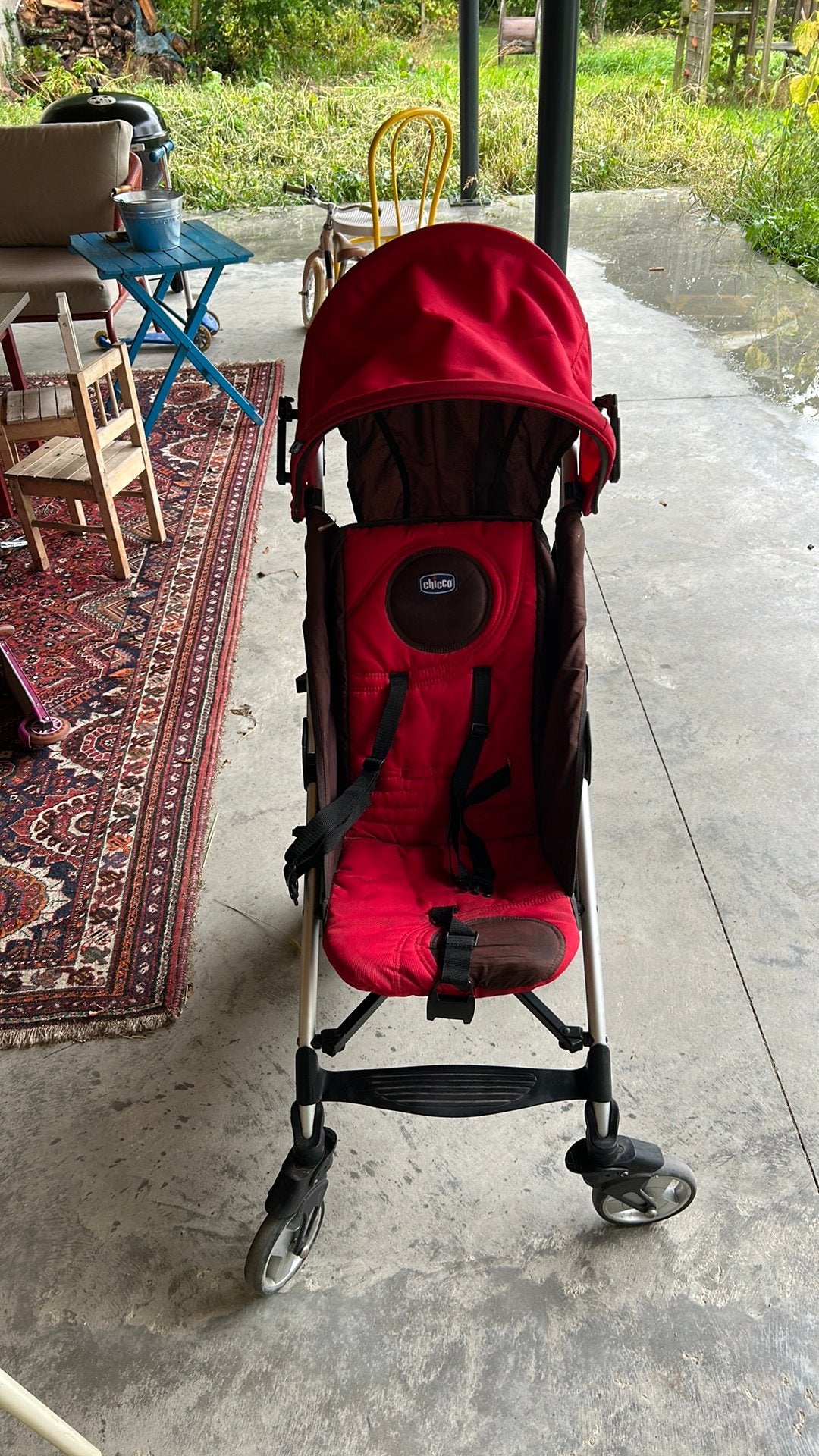 Chicco liteway opklapbare buggy rood en bruin, Enlèvement, Comme neuf, Autres marques, Dossier réglable