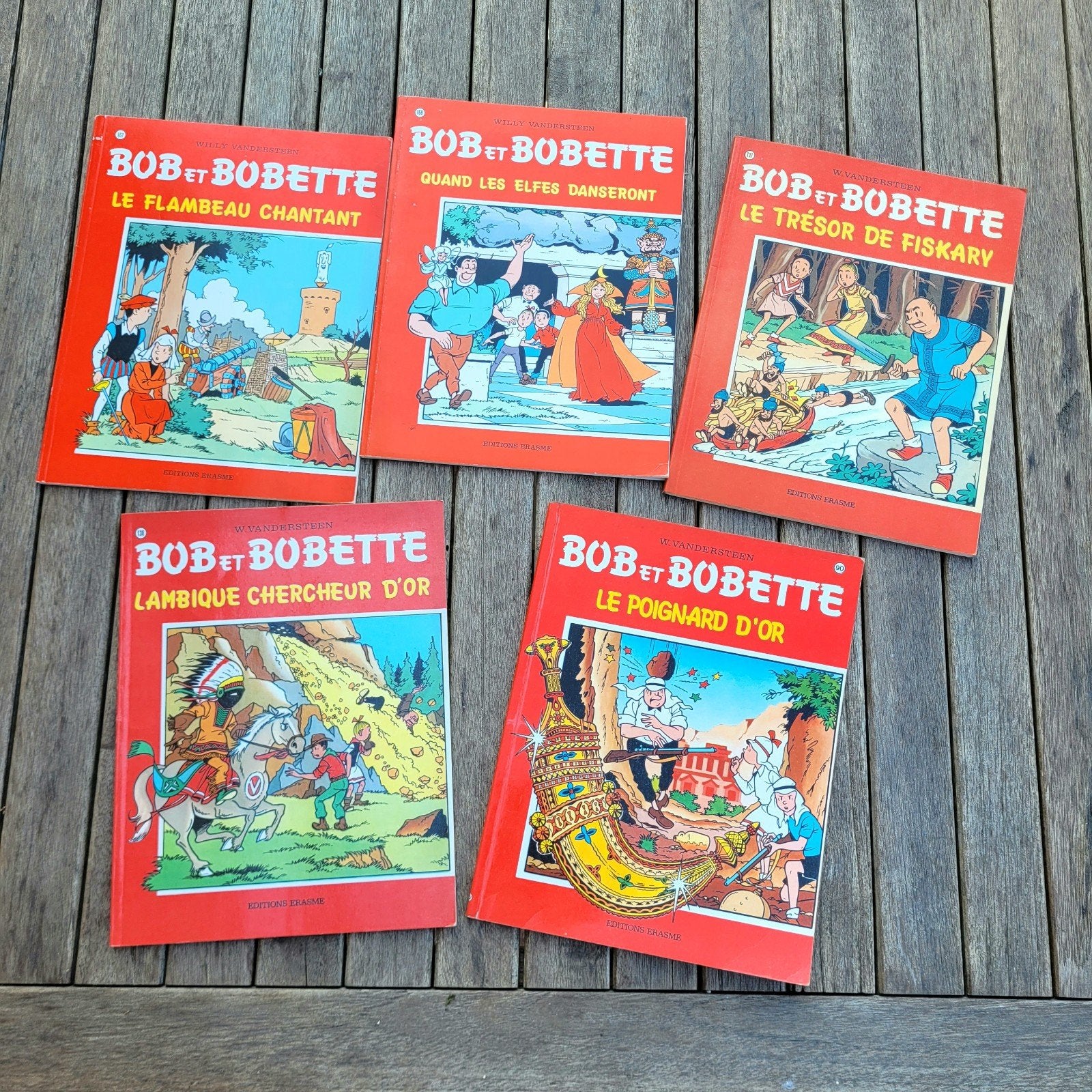 Lot de 5 bandes dessinées Bob et Bobette – Éditions Erasme (, Livres, Enlèvement ou Envoi