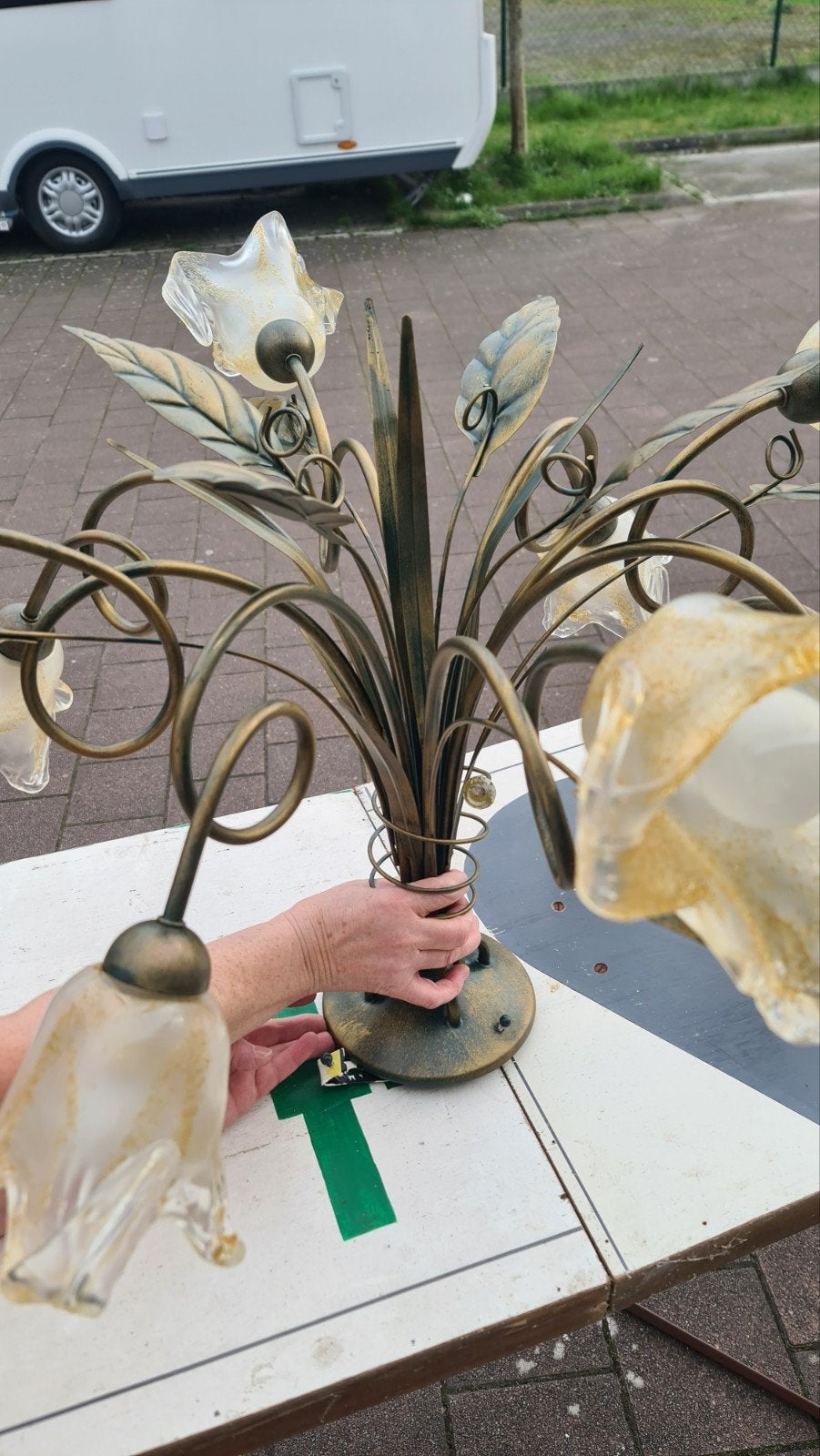 Vintage Italiaanse Florentijnse kroonluster – Hollywood Rege, Huis en Inrichting, Lampen | Kroonluchters, Ophalen