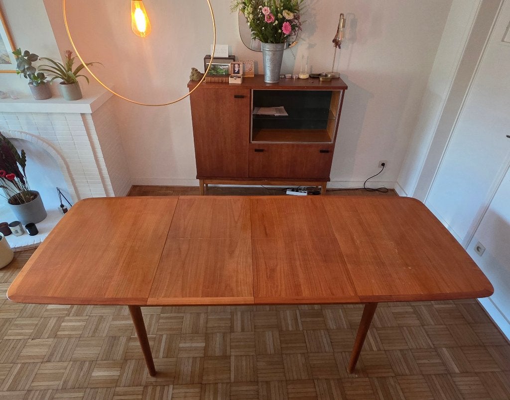 Vintage Swedish Design Tafel, Huis en Inrichting, Ophalen, Eikenhout, 100 tot 150 cm, Zo goed als nieuw