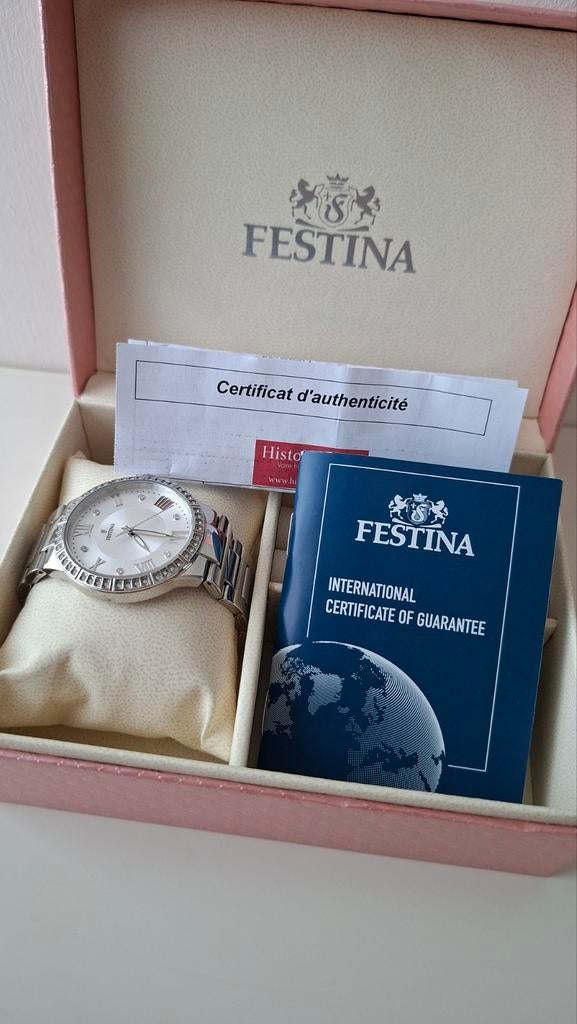 Montre Festina ''boyfriend'' acier ronde 37mm fond blanc, Bijoux, Sacs & Beauté, Beauté | Soins du visage