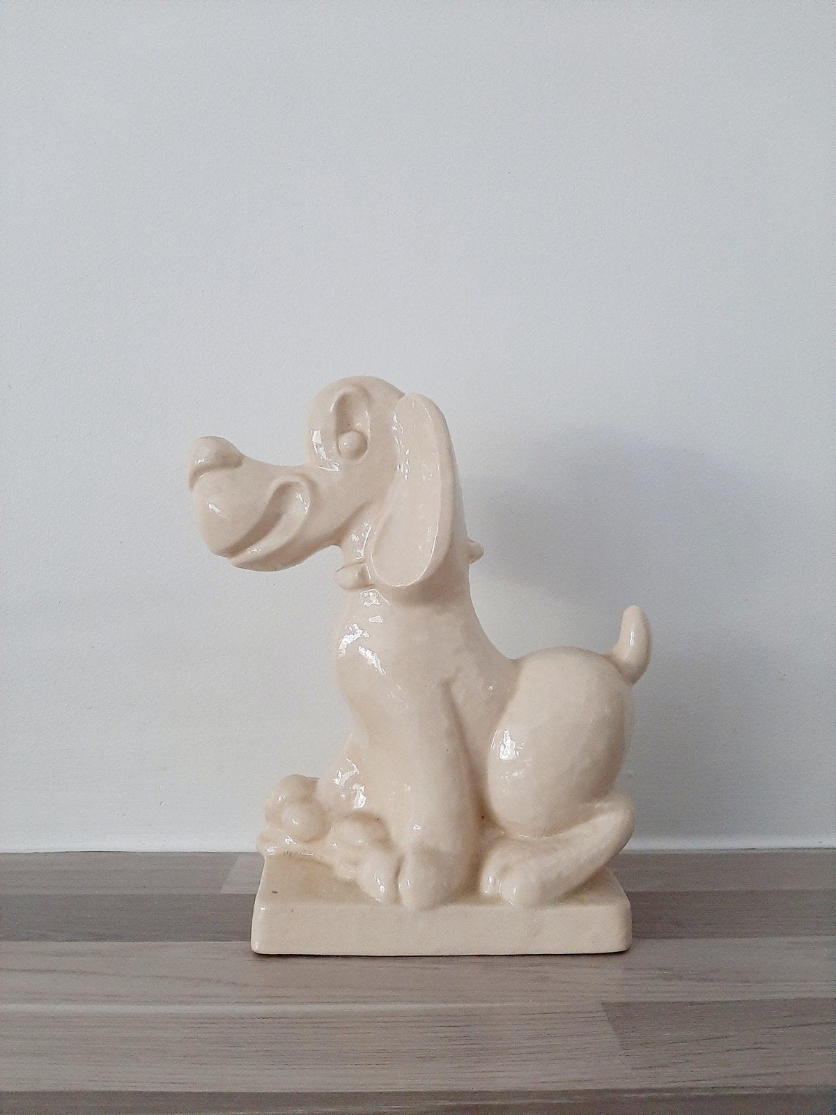 Statue de chien de dessin animé en céramique vintage, Enlèvement ou Envoi