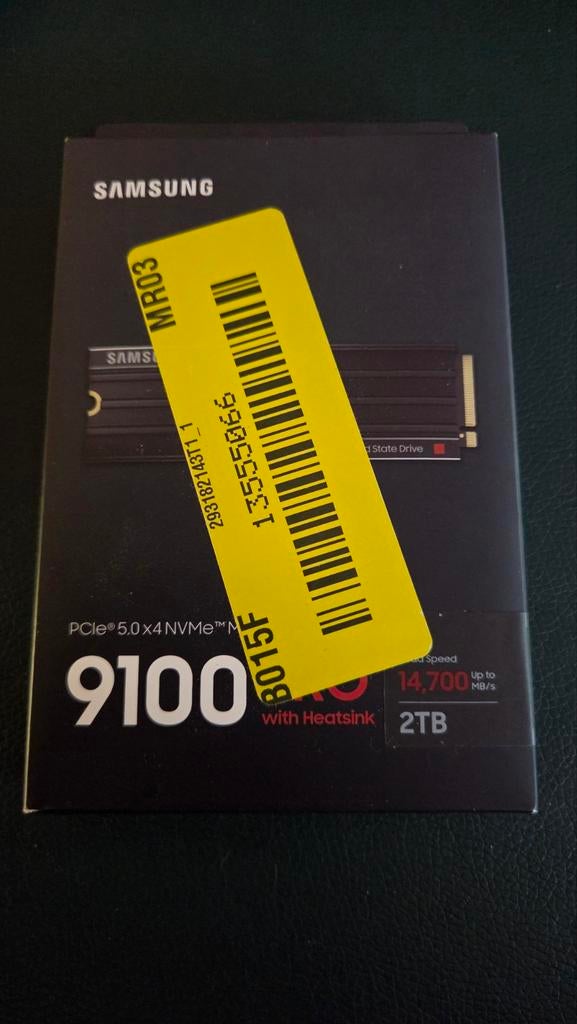 Samsung 9100 Pro 2TB heatsink pcie 5.0 SSD nieuw, Computers en Software, Intern, 2TB, SSD, Nieuw