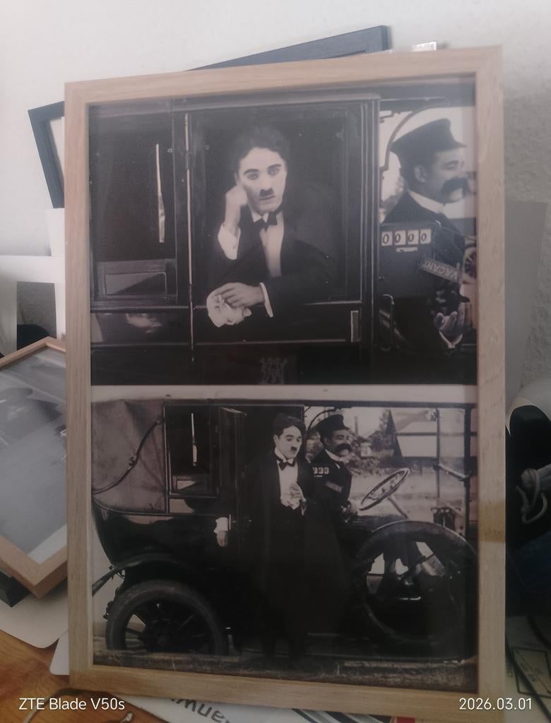 Charly Chaplin.    Inglijst, Ophalen of Verzenden