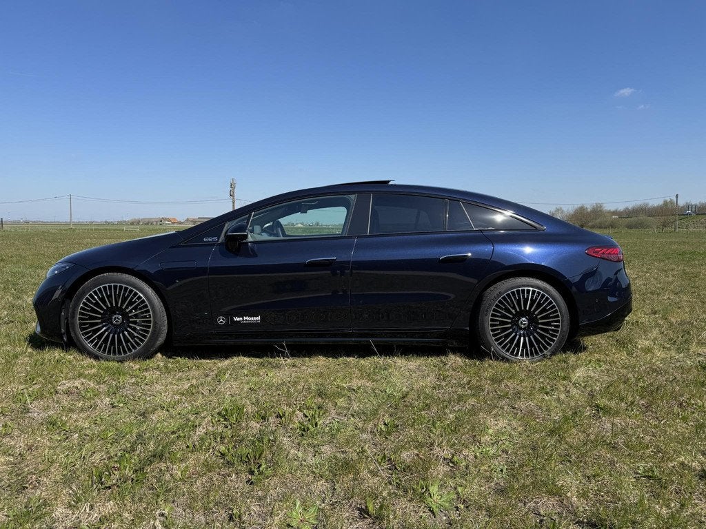 Mercedes-Benz EQS 450+ AMG Line + 4J MB GARANTIE + LEDER + B, Auto's, Mercedes-Benz, Automaat, Gebruikt, 333 pk, Blauw
