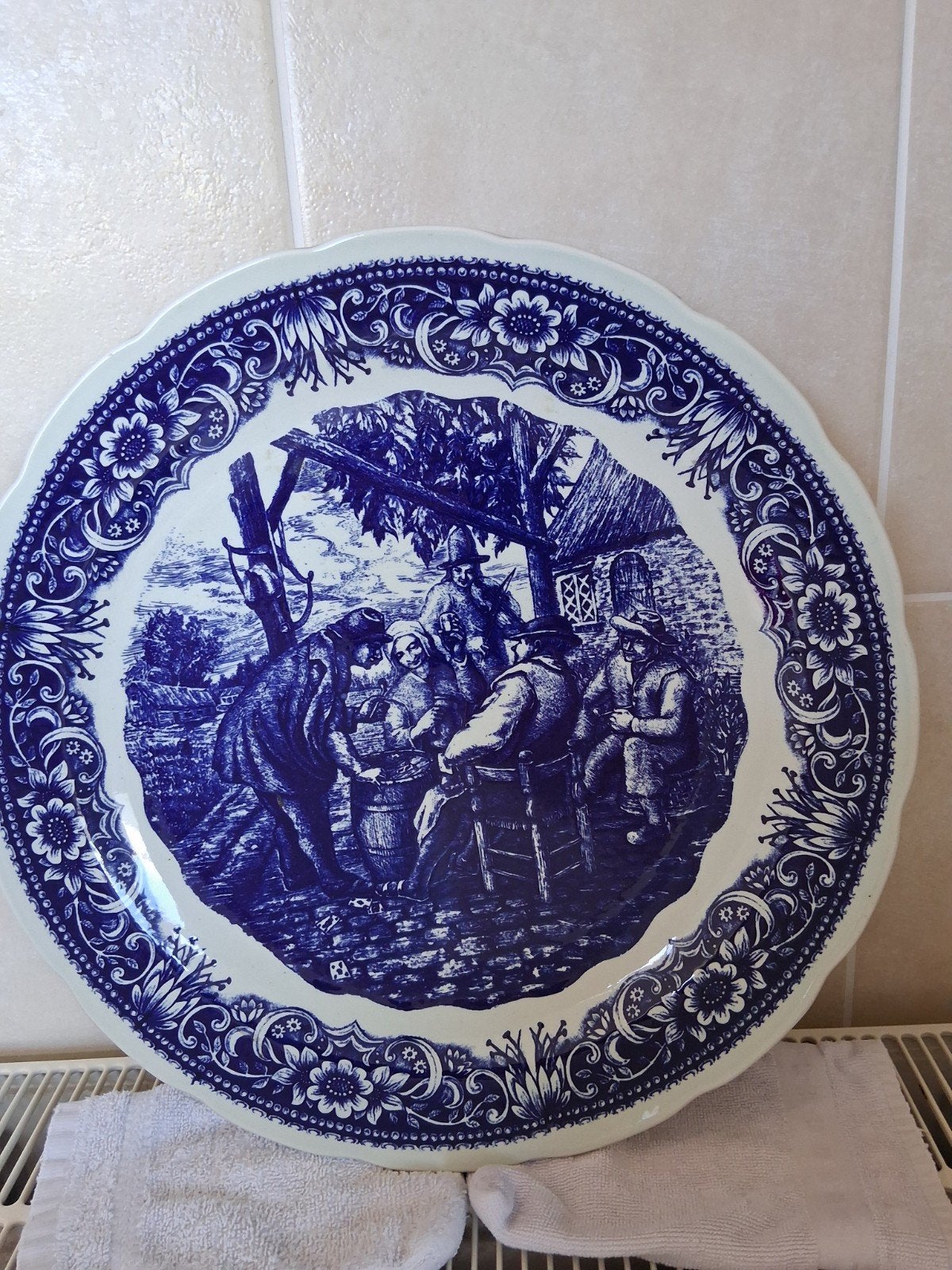 groot bord 40 cm.   vrij uniek, Antiek en Kunst, Ophalen