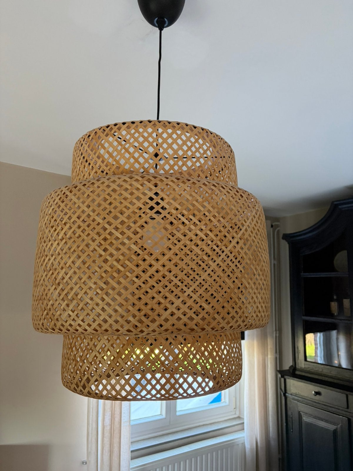 Grote hanglamp Rotan, Ophalen, Zo goed als nieuw
