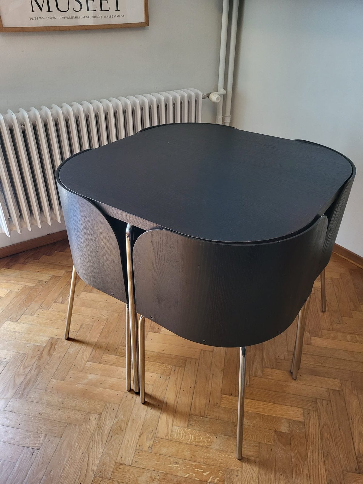 Ikea Fusion, Sandra Kragnert, set tafel & 4 stoelen, Maison & Meubles, Tables | Tables de salon, Comme neuf, Enlèvement