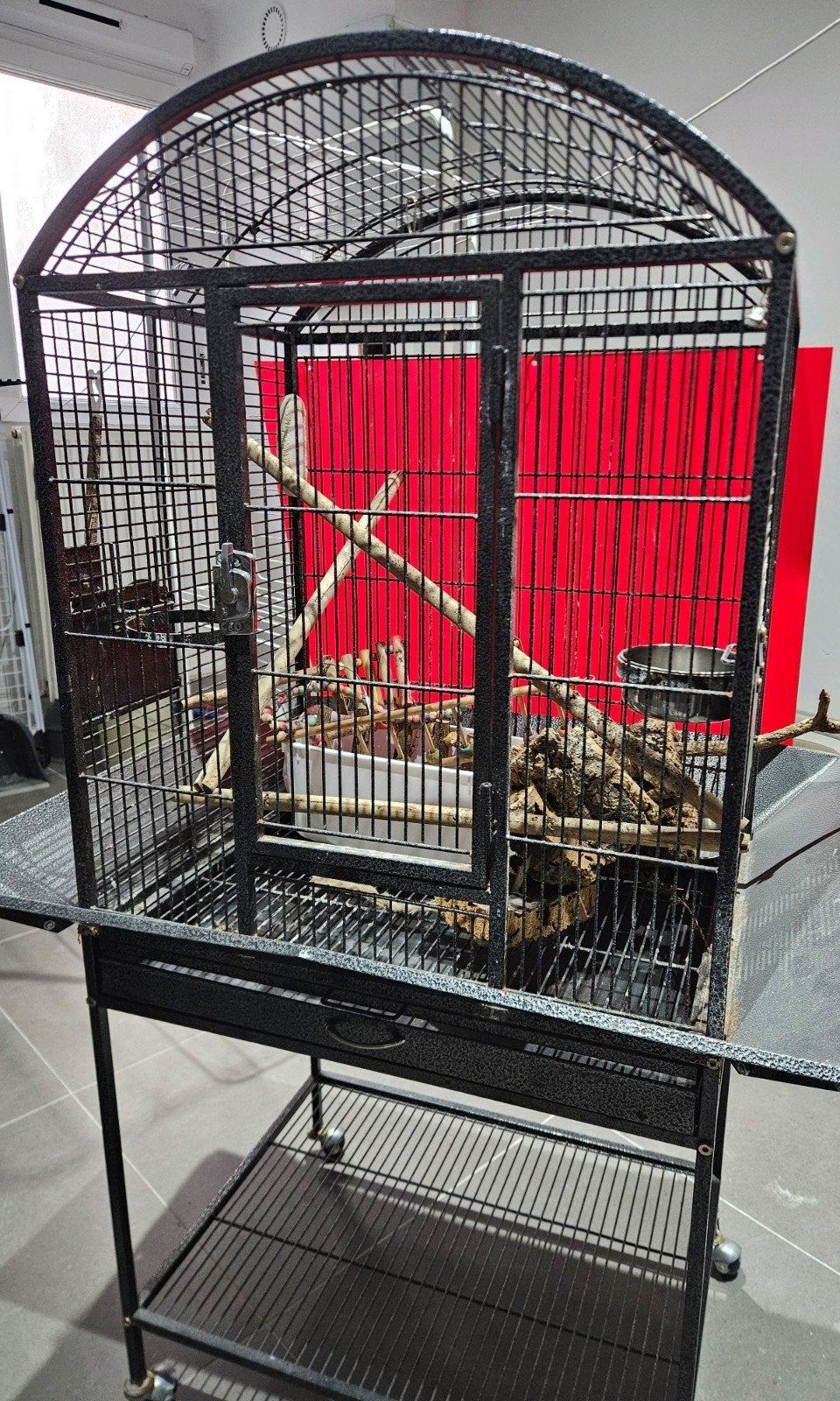 Vogelkooi, Animaux & Accessoires, Oiseaux | Cages & Volières, Comme neuf, Cage à oiseaux, Métal, Enlèvement ou Envoi