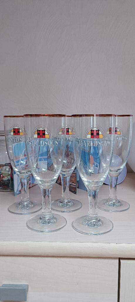 5 verres Neufs bière spéciale belge Maredsous, Collections, Enlèvement ou Envoi, Neuf
