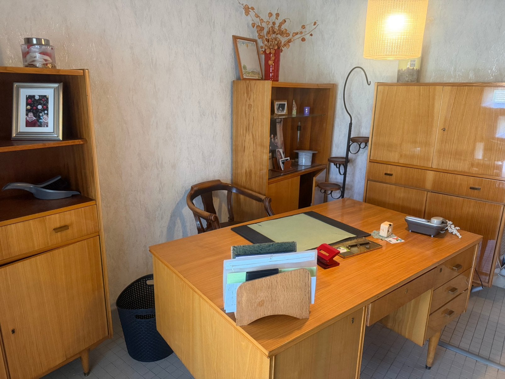 Ensemble meubles de bureau ( bureau pour 2 pers.) années 60, Maison & Meubles, Enlèvement, Comme neuf