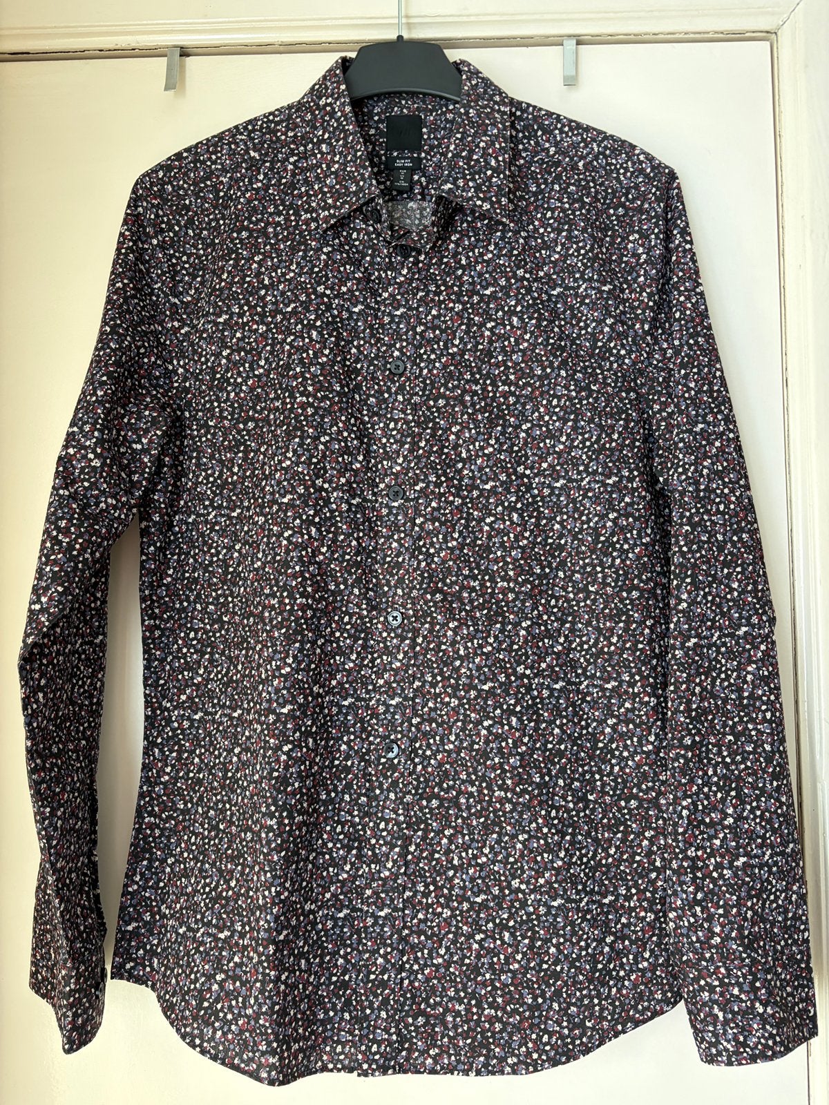 H&M Slim Fit herenshirt met bloemenpatroon - Maat M, Ophalen of Verzenden, Zo goed als nieuw