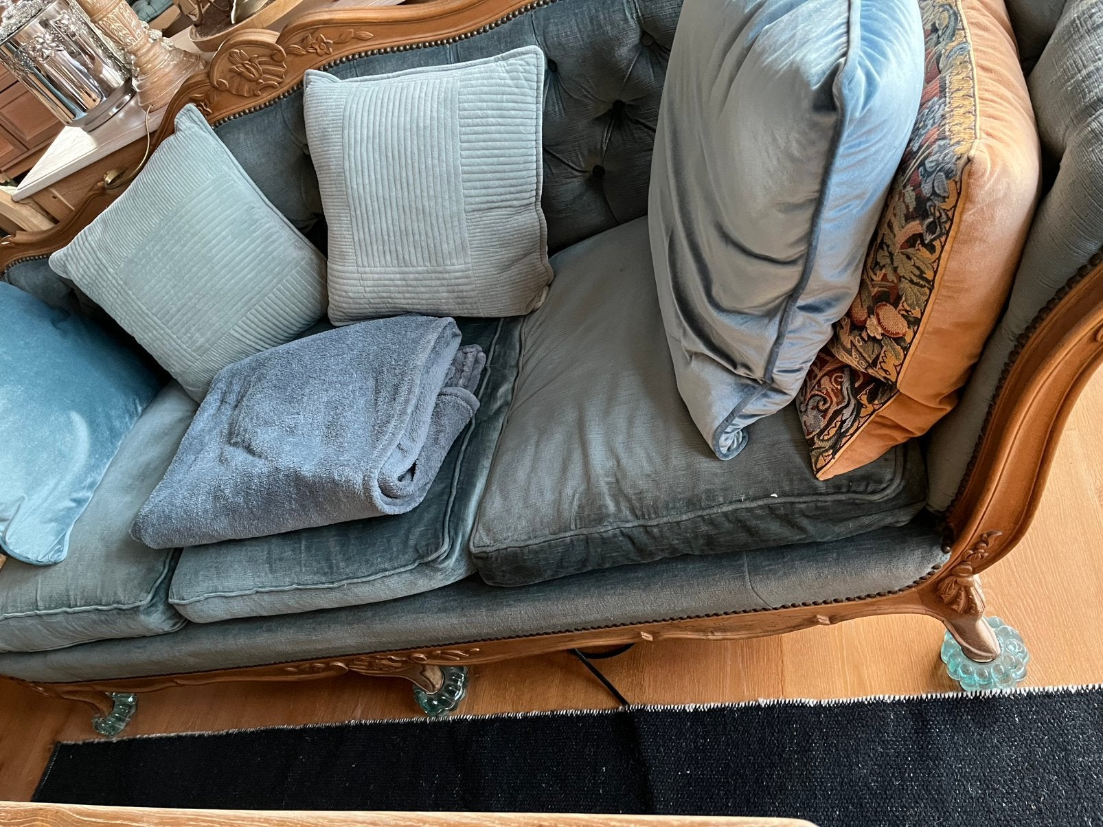 Grote comfortabele antieke zetel, 250 à 300 cm, Banc droit, Enlèvement, Utilisé