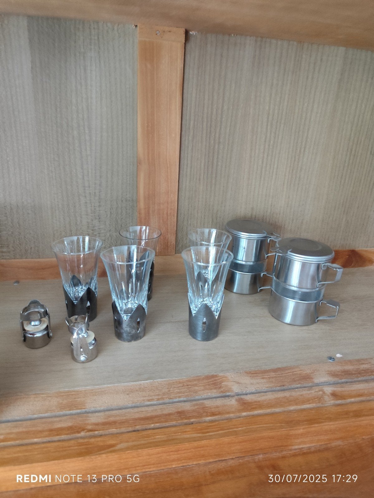 koffiefilterbeker en borrelglaasjes en kurken, Ophalen of Verzenden, Glas