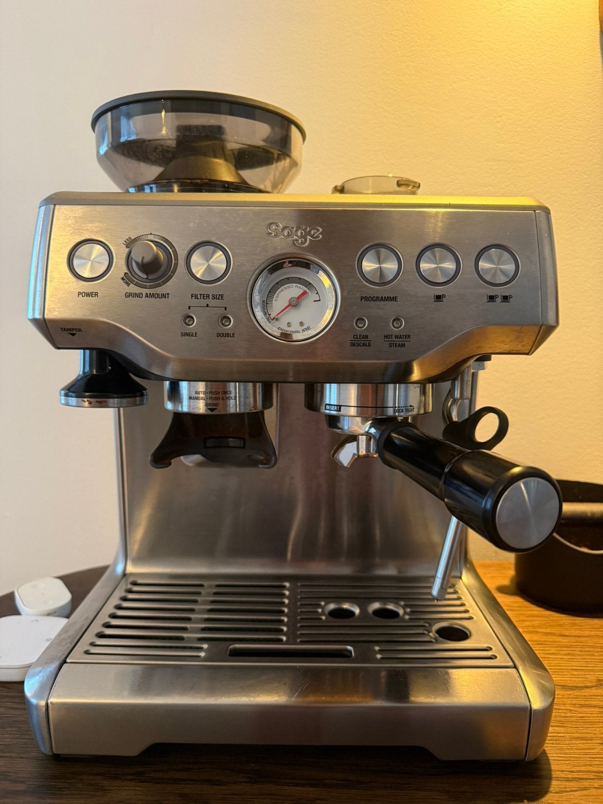 Sage barista express, Electroménager, Cafetières, Machine à espresso, Réservoir d'eau amovible, Café en grains, Comme neuf