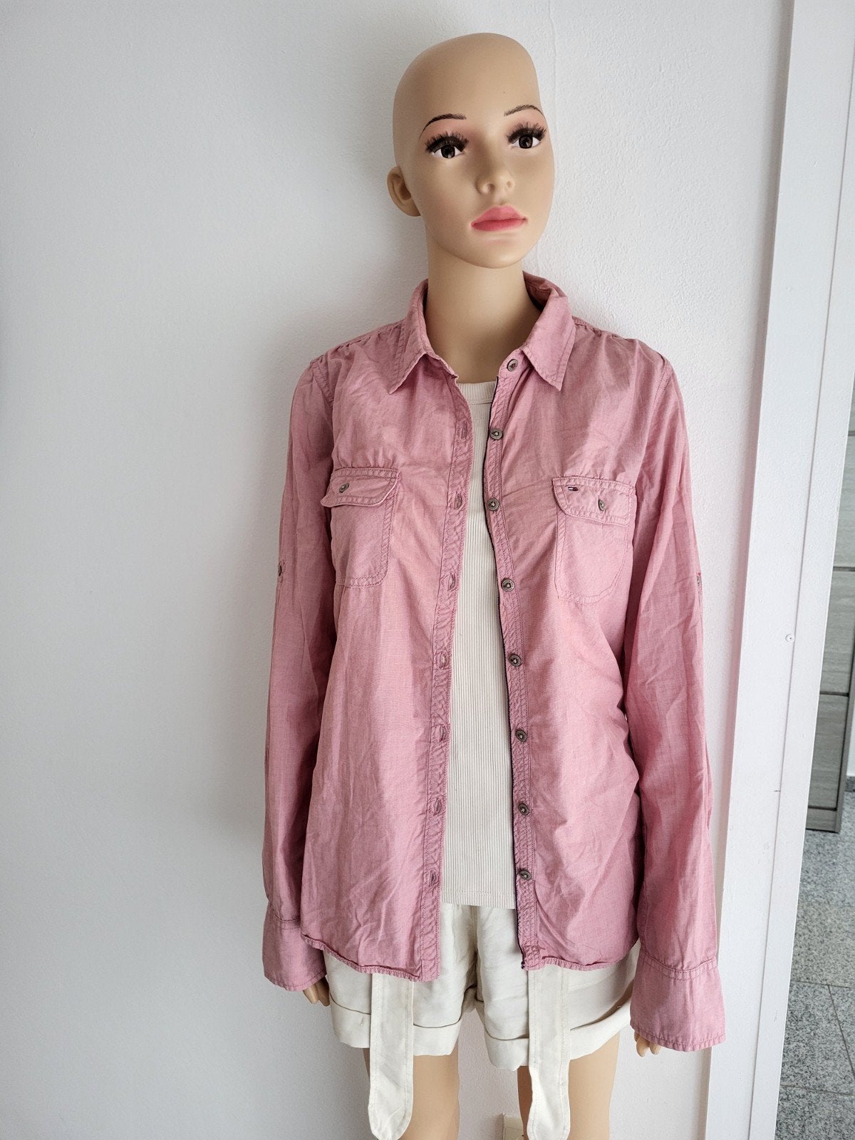 Tommy Hilfiger Denim damesblouse / overhemd roze – maat XL, Ophalen of Verzenden, Roze