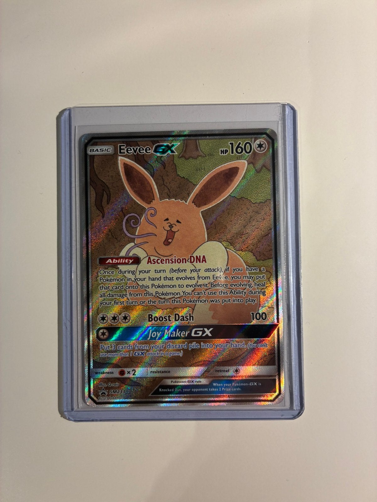 Pokémon Eevee GX SM233 Full Art Promo Kaart, Ophalen of Verzenden, Zo goed als nieuw