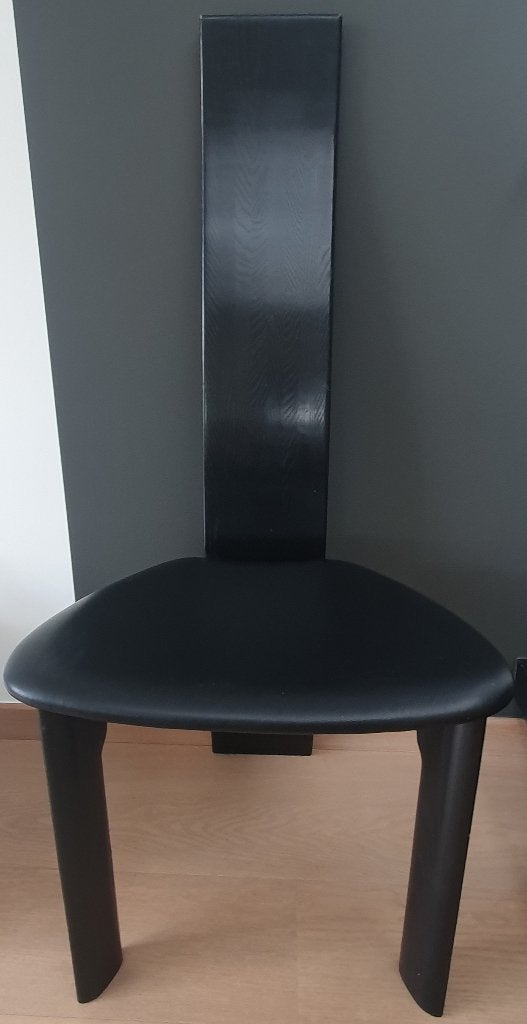 Set van 6 zwarte 'Iris' stoelen – Van Den Berghe - Pauvers, Ophalen