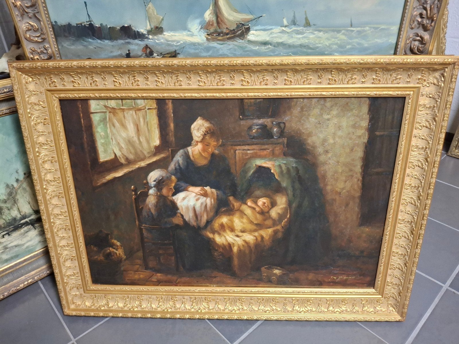 Schilderij bij de kribbe, Ophalen