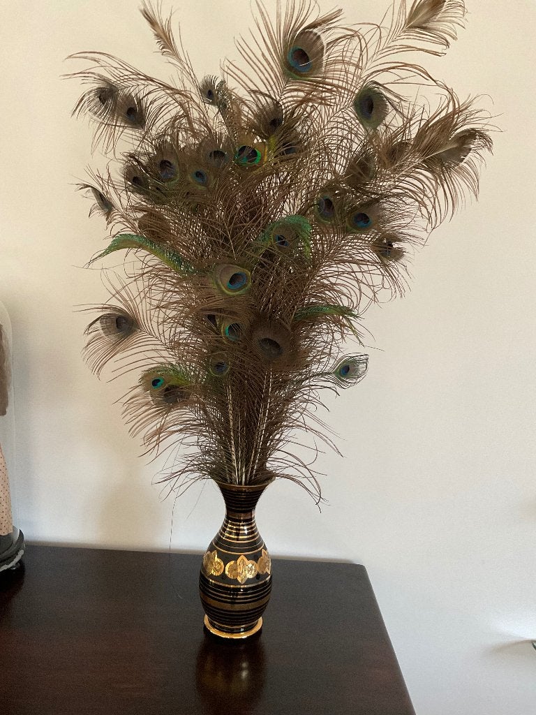 De Rupel Boom Vaas zwart / goud glas, Antiek en Kunst, Ophalen of Verzenden