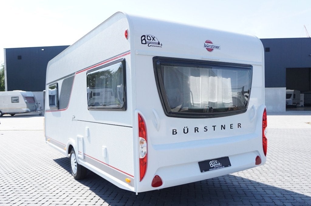 Nieuwe 4pers.Burstner met 2x1p bed, zithoek, Caravans en Kamperen, Bedrijf, Douche, Tot en met 4, 2 aparte bedden