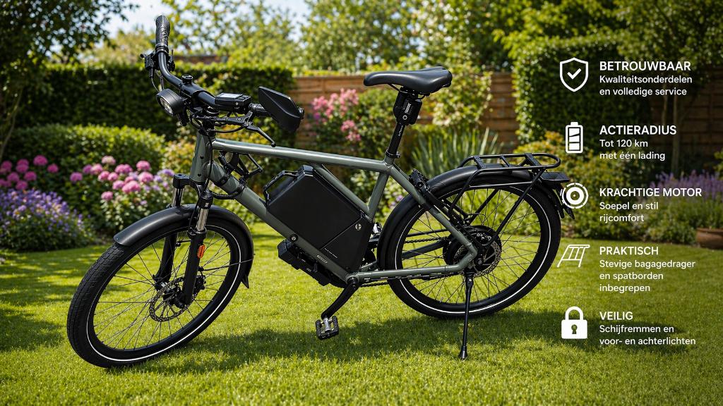 vélo électrique puissant et fiable. autocollant, 47 à 51 cm, Enlèvement, Utilisé, 50 km par batterie ou plus