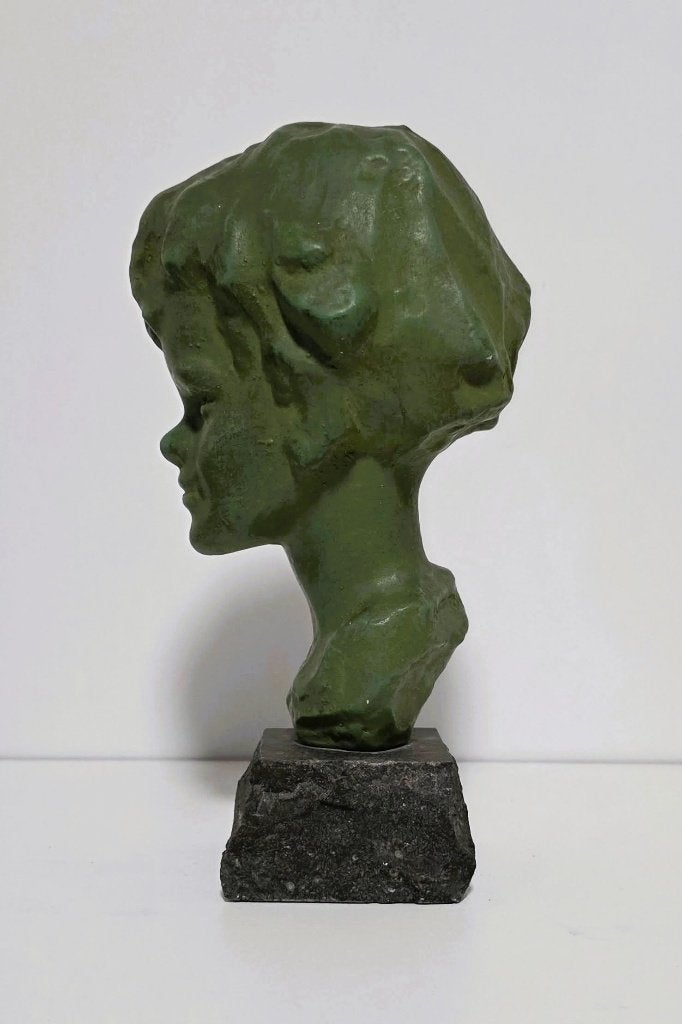 Buste en céramique, signé., Enlèvement ou Envoi, Marqué, Pierre ou céramique, Buste