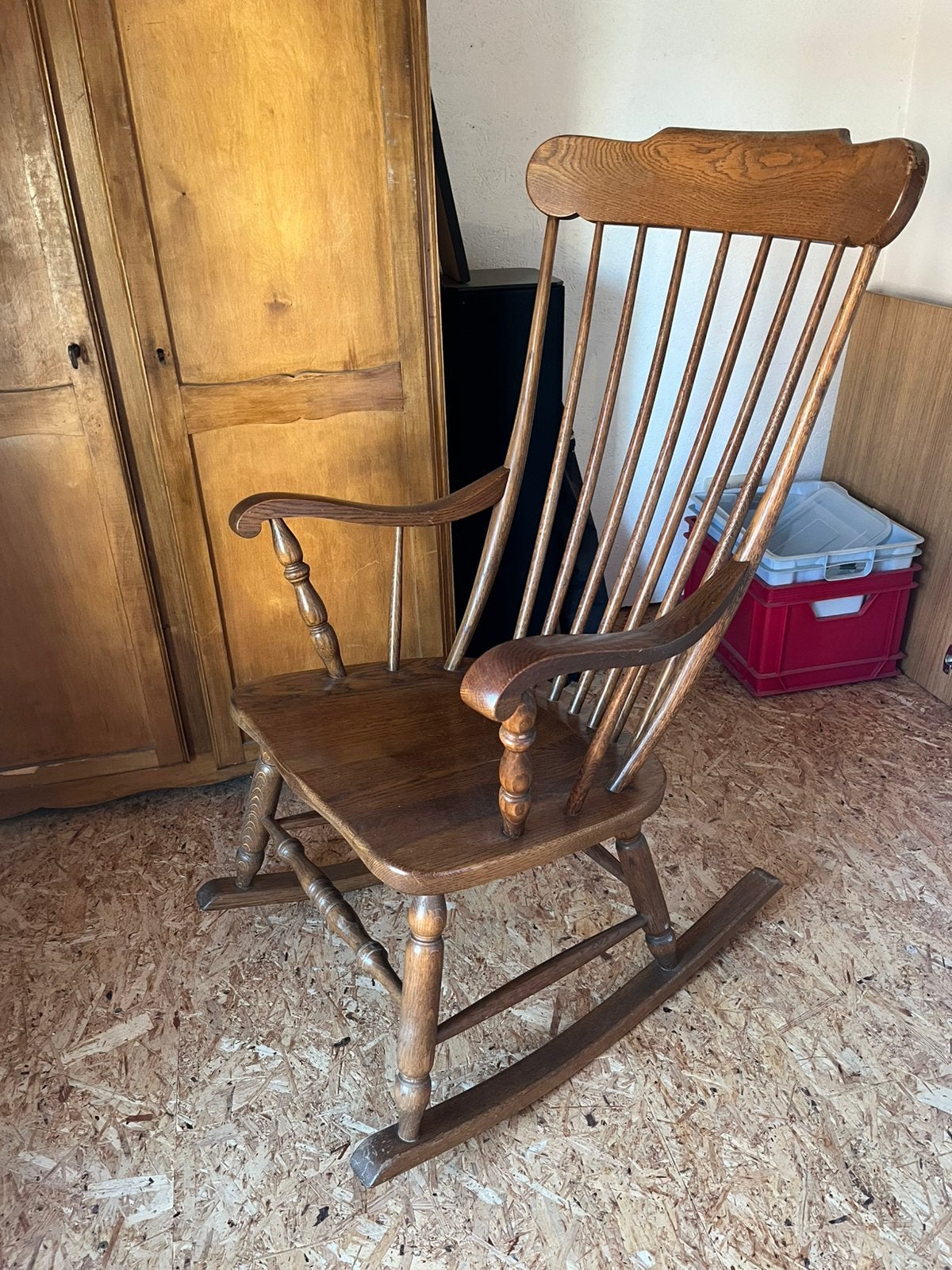 Fauteuil à bascule en bois, Maison & Meubles, Brun, Enlèvement, Utilisé, Bois