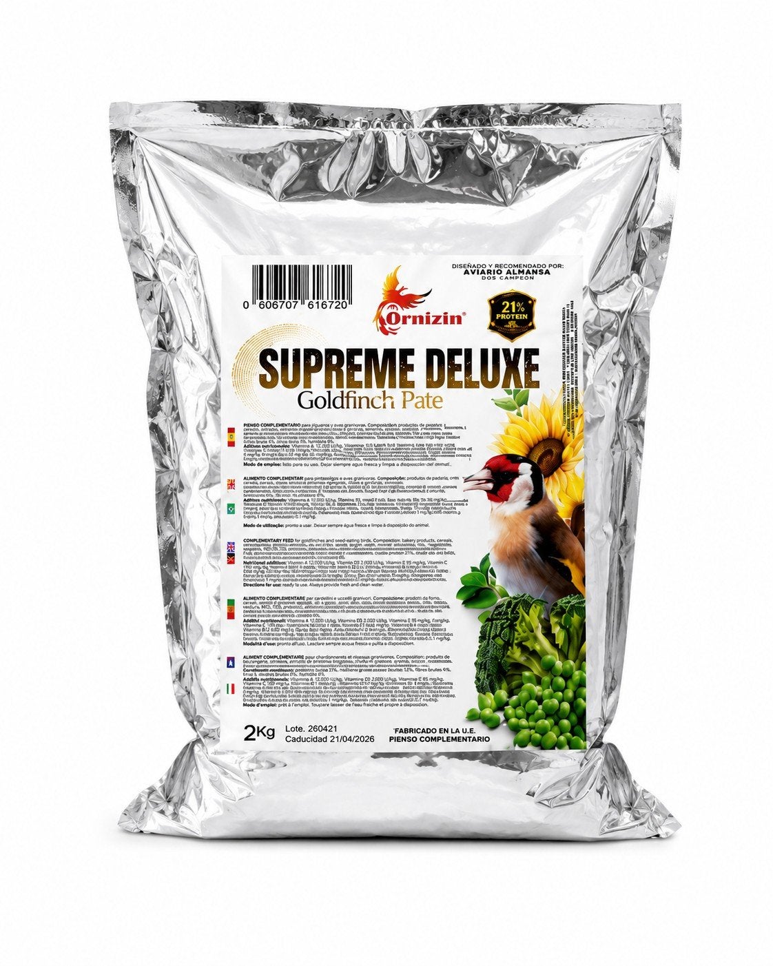 Supreme Deluxe 2kg “Groen Eivoer” + 21% Eiwitten - Ornizin -, Ophalen