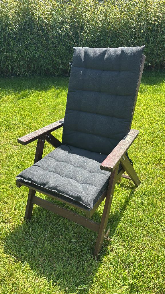 Tuinstoelen met kussens (8), Ophalen, Gebruikt, Hout